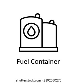 Fuel Container vector Outline Icon Design illustration on White background. EPS 10 File