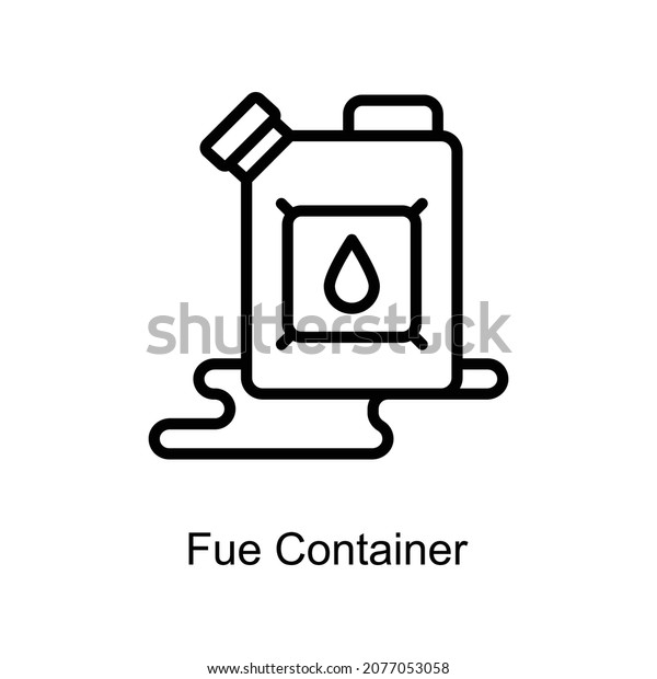 Fuel Container vector outline icon. Illustration\
style EPS 10 file format