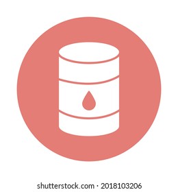 Fuel container white glyph with color background vector icon which can easily modify or edit 