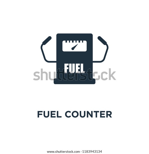 Fuel\
counter icon. Black filled vector illustration. Fuel counter symbol\
on white background. Can be used in web and\
mobile.