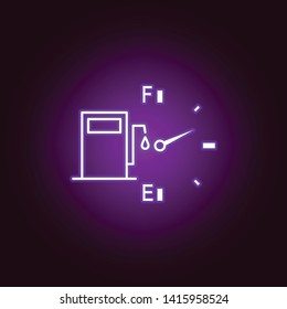 fuel counter outline icon in neon style. Elements of car repair illustration in neon style icon. Signs and symbols can be used for web, logo, mobile app, UI, UX
