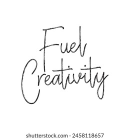 texto de creatividad de combustible sobre fondo blanco.