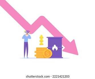 fuel crisis. fuel price increases. inflation and economic recession. a businessman has giddiness because thinking of fuel prices that continue to increase and become expensive. illustration concept 