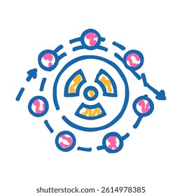 fuel cycle nuclear energy doodle icon sketch vector. fuel cycle nuclear energy sign. isolated symbol illustration