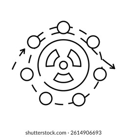 fuel cycle nuclear energy line icon vector. fuel cycle nuclear energy sign. isolated contour symbol black illustration