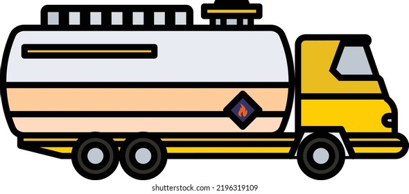 Fuel Delivery Truck with Tank Concept, Mobile Petrol Station with Dispenser Vector color Icon Design, crude oil and natural Liquid Gas Symbol, Petroleum and gasoline Sign, power and energy market 