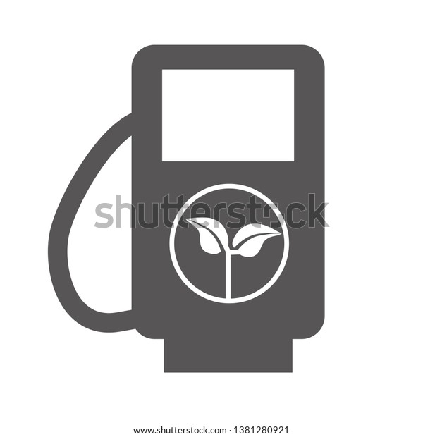 fuel dispender with growing green sprout\
symbolising environmental friendliness, isolated. Ecological\
biofuel vector illustration\
concept