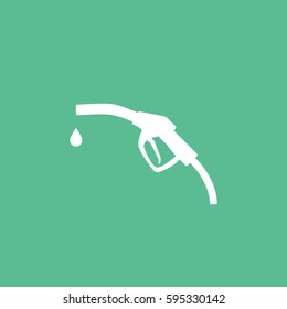 Fuel Dispenser Flat Icon On Green Background