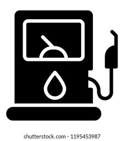 Fuel dispenser with gun showcasing fuel pump icon