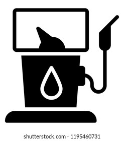 Fuel dispenser with gun showcasing fuel pump icon