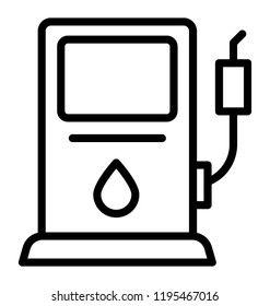 Fuel dispenser with gun showcasing fuel pump icon