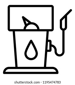 Fuel dispenser with gun showcasing fuel pump icon