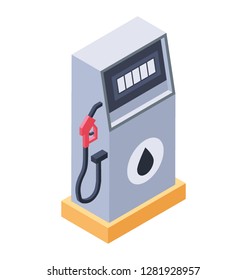 Fuel Dispenser, Isometric Vector Icon