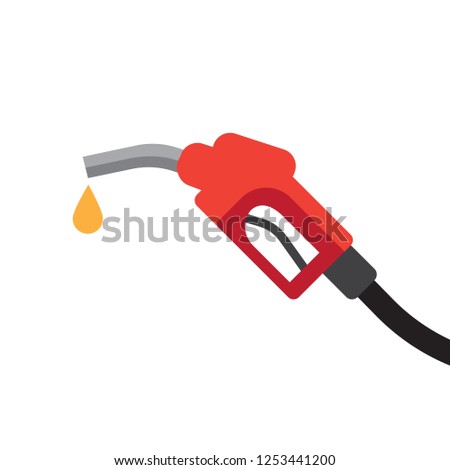 Fuel dispenser in simple flat style. Vector illustration isolated on white background.