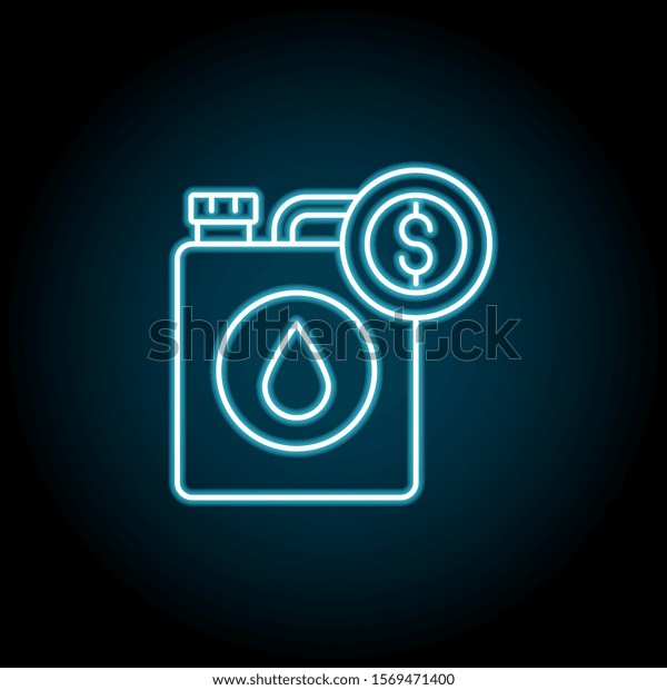 Fuel, dollar blue neon icon. Simple thin\
line, outline vector of saving money icons for ui and ux, website\
or mobile application