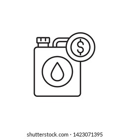 fuel, dollar icon. Simple thin line, outline vector of Saving money icons for UI and UX, website or mobile application