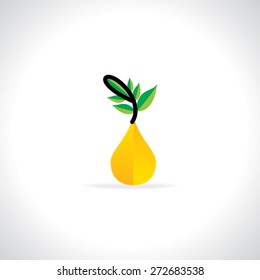 fuel drop with green leaf vector illustration 