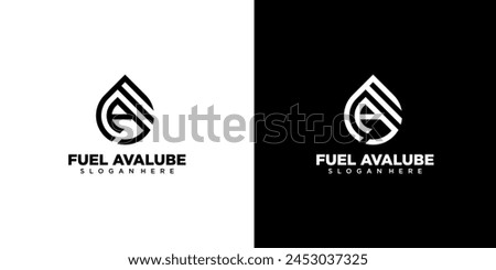 Fuel drop with letter AF. FA Logo Vector Icon Illustration