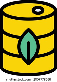 fuel drum vector line colour icon