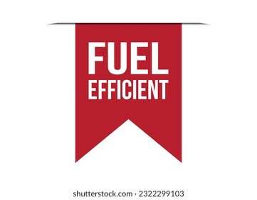 fuel efficient red vector banner illustration isolated on white background