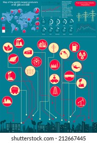 Fuel and energy industry infographic, set elements for creating your own infographics. Vector illustration