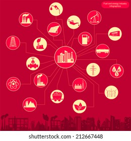 Fuel and energy industry infographic, set elements for creating your own infographics. Vector illustration