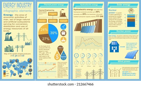 Fuel and energy industry infographic, set elements for creating your own infographics. Vector illustration