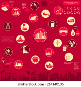 Fuel and energy industry infographic, set elements for creating your own infographics. Vector illustration