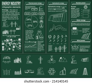 Fuel and energy industry infographic, set elements for creating your own infographics. Vector illustration