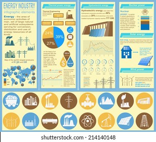 Fuel and energy industry infographic, set elements for creating your own infographics. Vector illustration