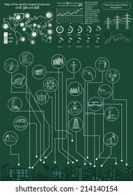 Fuel and energy industry infographic, set elements for creating your own infographics. Vector illustration