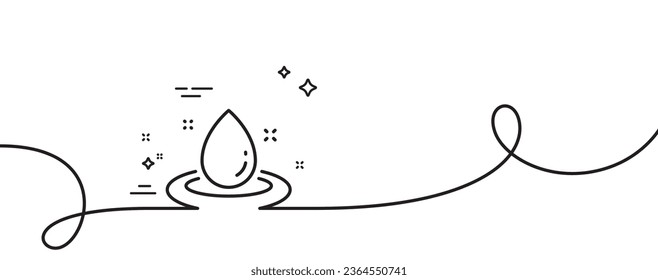 Fuel energy line icon. Continuous one line with curl. Petroleum sign. Diesel drop symbol. Fuel energy single outline ribbon. Loop curve pattern. Vector