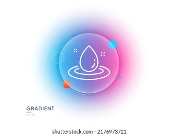 Fuel energy line icon. Gradient blur button with glassmorphism. Petroleum sign. Diesel drop symbol. Transparent glass design. Fuel energy line icon. Vector