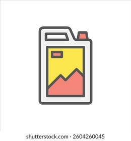 Fuel filled outline icon, Fuel color line illustration