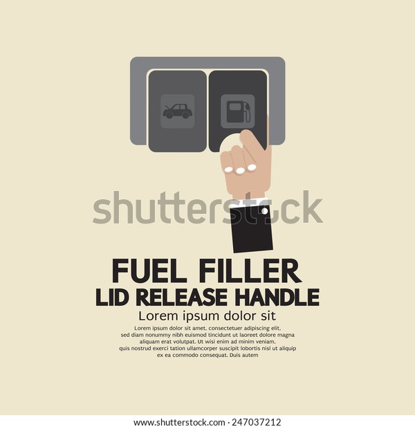 Fuel Filler\
Lid Release Handle Vector\
Illustration