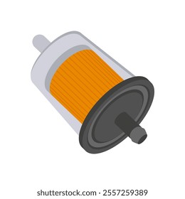 Fuel Filter, Automotive Flat Illustration Isolated