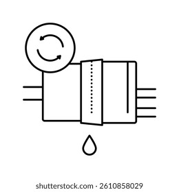 fuel filter replacement line icon vector. fuel filter replacement sign. isolated contour symbol black illustration