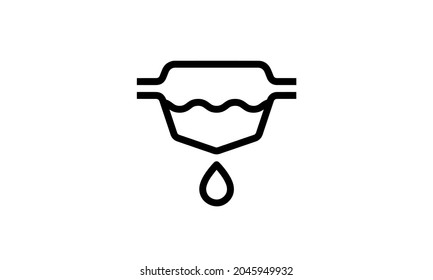 Kraftstofffilter-Warnsymbol, Vektorsymbol auf weißem Hintergrund