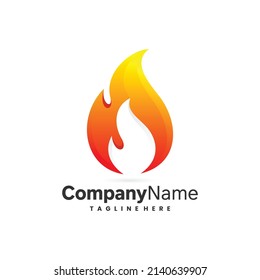 plantilla de icono de logotipo de llama de combustible