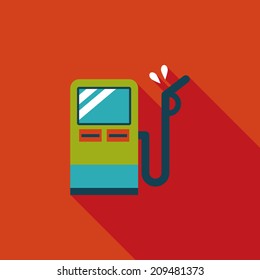 Fuel flat icon with long shadow