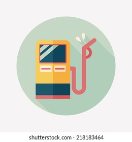 Fuel flat icon with long shadow