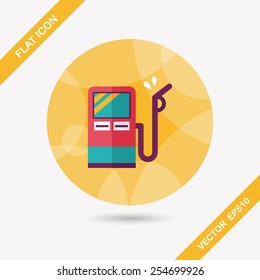 Fuel flat icon with long shadow