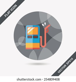 Fuel flat icon with long shadow