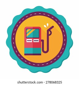 Fuel flat icon with long shadow