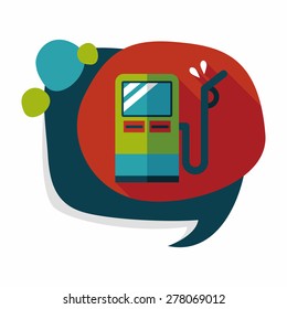 Fuel flat icon with long shadow