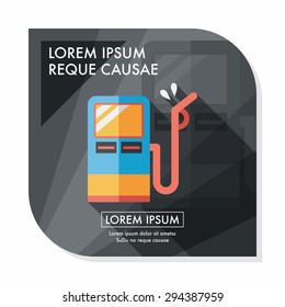 Fuel flat icon with long shadow