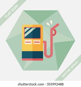 Fuel flat icon with long shadow