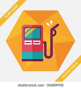 Fuel flat icon with long shadow