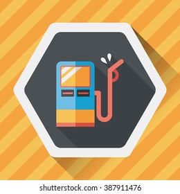 Fuel flat icon with long shadow