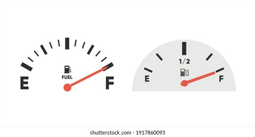 Fuel full gauge icon. Gasoline indicator. Fuel indicator. Vector illustration